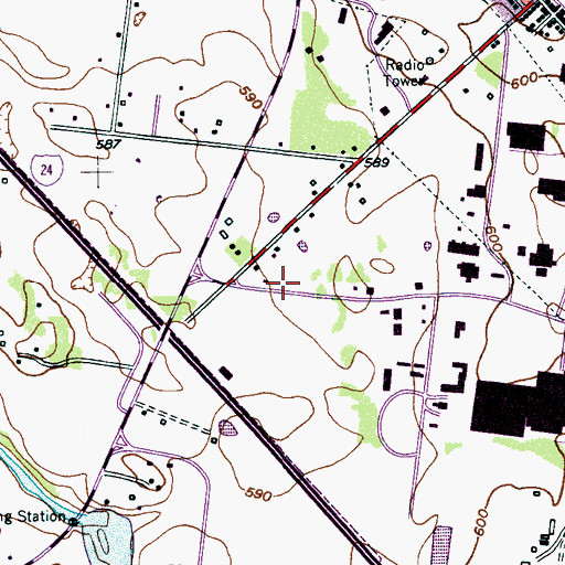 Topographic Map of Med Stat Emergency Medical Services Rutherford, TN