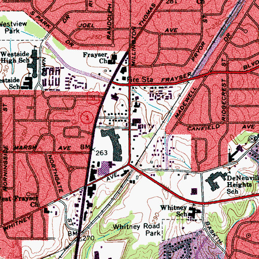 Topographic Map of Medic Ambulance Company, TN