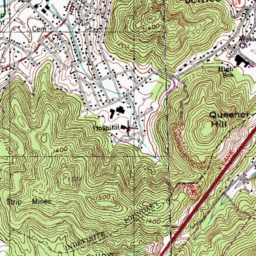 Topographic Map of North Regional EMS, TN