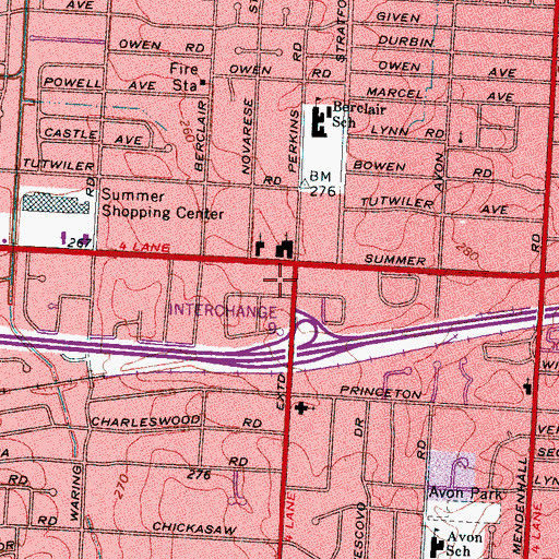 Topographic Map of Professional Medical Transportation Shelby County, TN