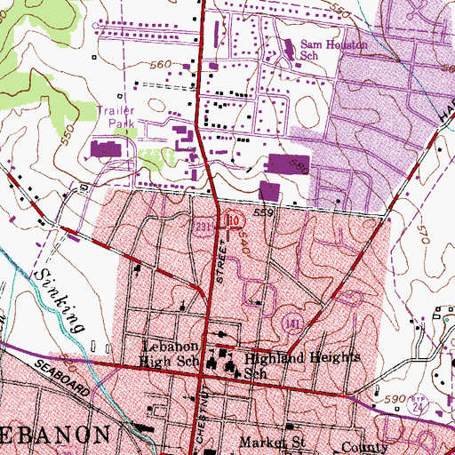 Topographic Map of Professional Medical Transportation Wilson County, TN