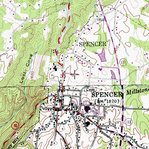 Topographic Map of Van Buren County Ambulance Service, TN