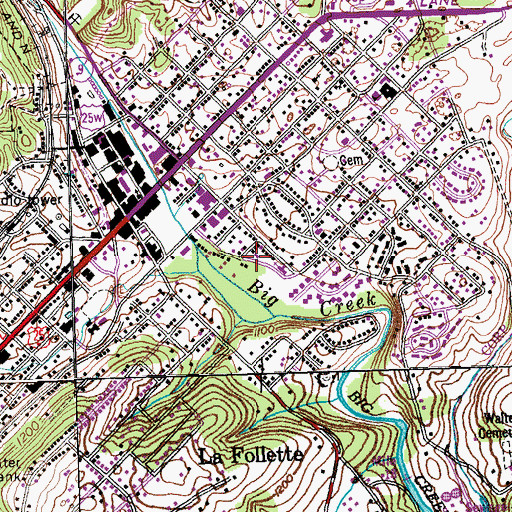 Topographic Map of Vital Care Transportation, TN