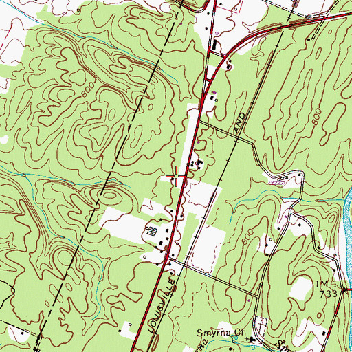 Topographic Map of Rural / Metro Ambulance Polk County, TN