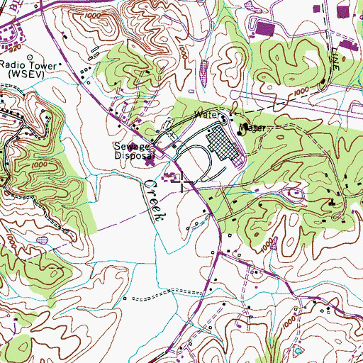 Topographic Map of Sevier County EMS, TN