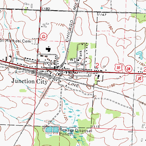 Topographic Map of Rudolph Volunteer Fire Department Station 5, WI