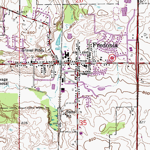 Topographic Map of Fredonia Fire Department, WI