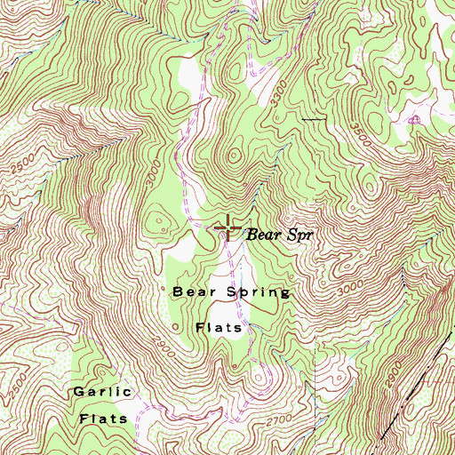 Topographic Map of Bear Spring, CA