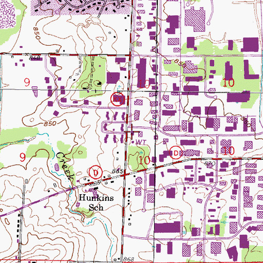 Topographic Map of New Berlin Fire Department Station 5, WI