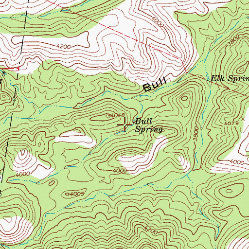 Topographic Map of Bull Spring, AZ