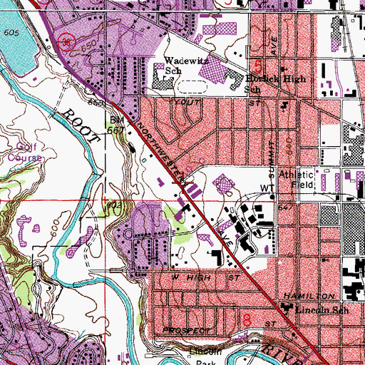 Topographic Map of Racine Fire Department Station 2, WI
