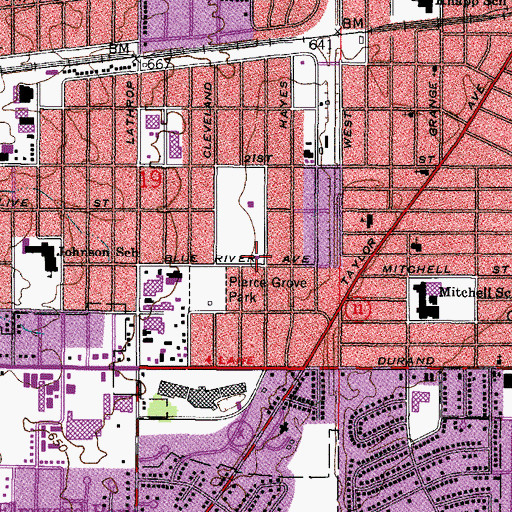 Topographic Map of Racine Fire Department Station 5, WI