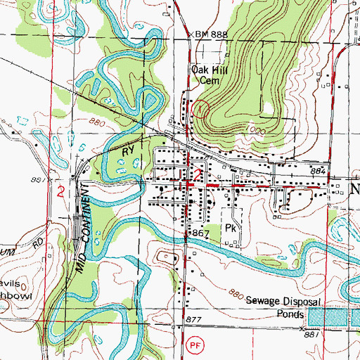 Topographic Map of North Freedom Fire Department, WI