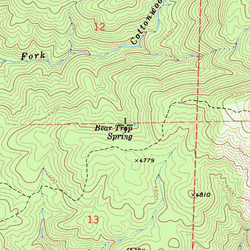 Topographic Map of Bear Trap Spring, CA
