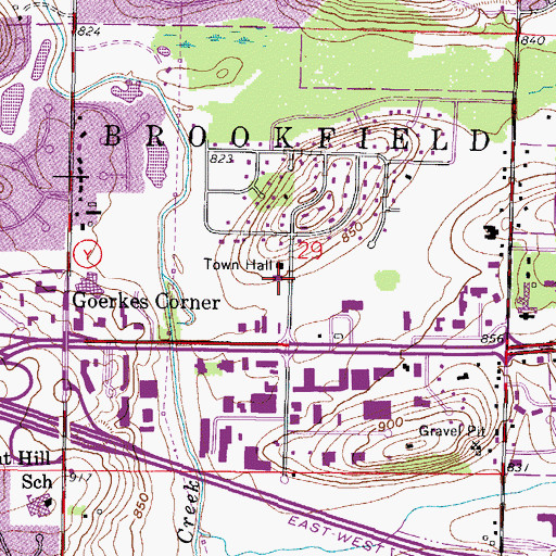 Topographic Map of Brookfield Fire Department, WI