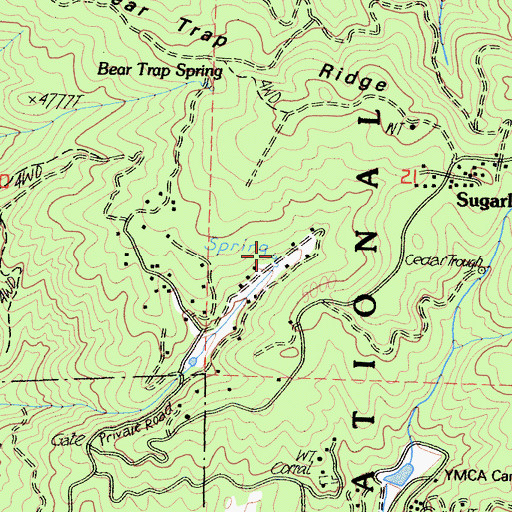 Topographic Map of Bear Trap Spring, CA