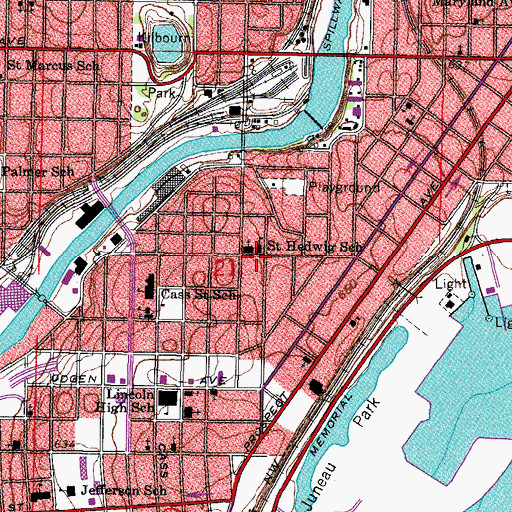 Topographic Map of Milwaukee Fire Department Engine 6, WI