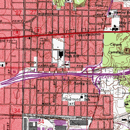 Topographic Map of Milwaukee Fire Department Engine 35, WI