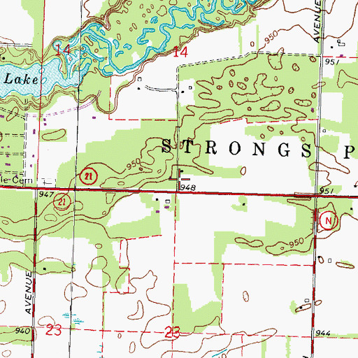Topographic Map of Adams County Fire District Strongs Prairie Substation, WI