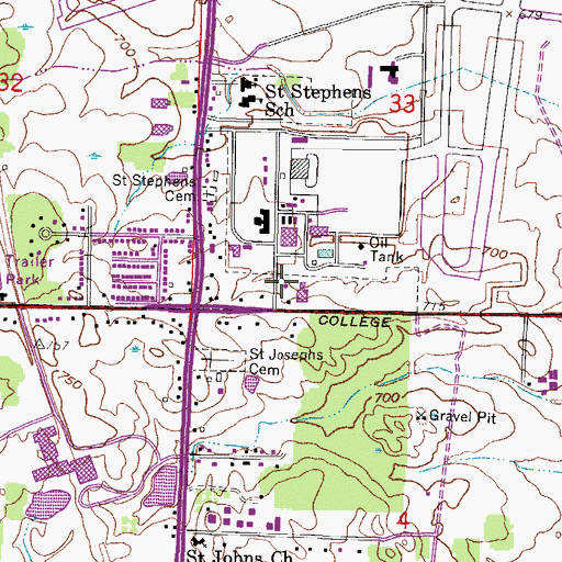 Topographic Map of General Mitchell International Airport Air Reserve Station Fire Department, WI