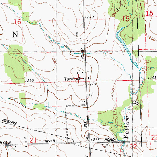 Topographic Map of Lincoln Township Fire Department, WI