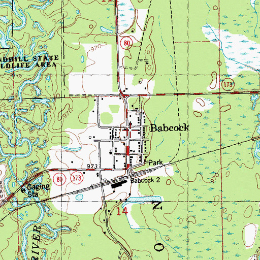 Topographic Map of Remington Volunteer Fire Department, WI