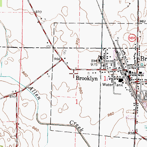 Topographic Map of Brooklyn Fire and Emergency Medical Services Protection District, WI
