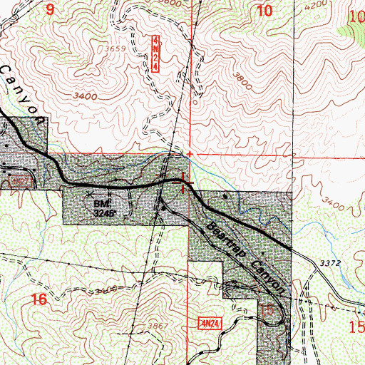 Topographic Map of Beartrap Canyon, CA
