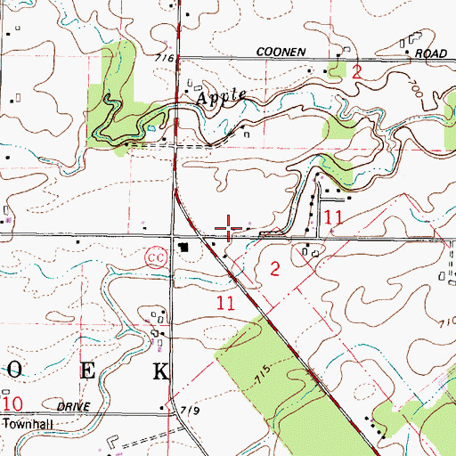 Topographic Map of Vandenbroek - Kaukauna Fire and Rescue, WI