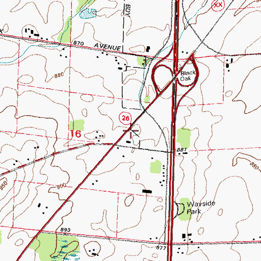 Topographic Map of Nekimi Volunteer Fire Department, WI