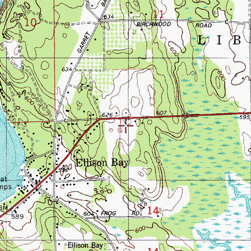 Topographic Map of Sister Bay Liberty Grove Fire Department North Station, WI
