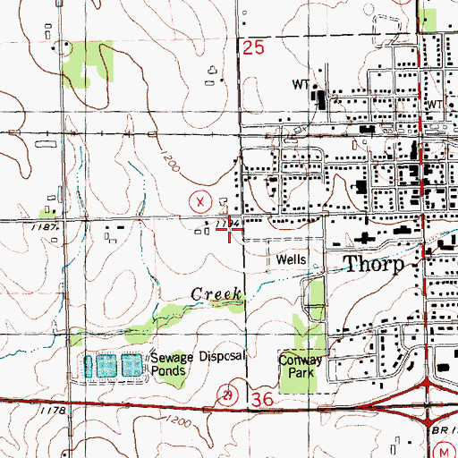 Topographic Map of Thorp Area Fire District / Thorp Area Ambulance District, WI