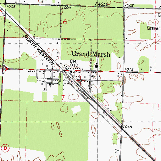 Topographic Map of New Chester Volunteer Fire Department, WI