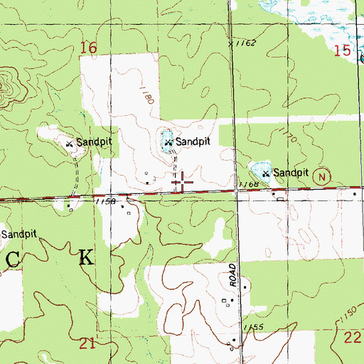 Topographic Map of Rock Township Fire Rescue Station, WI