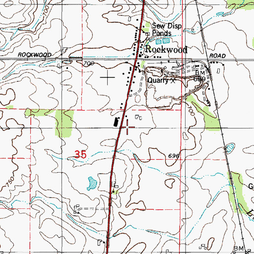 Topographic Map of Rockwood Fire Department, WI