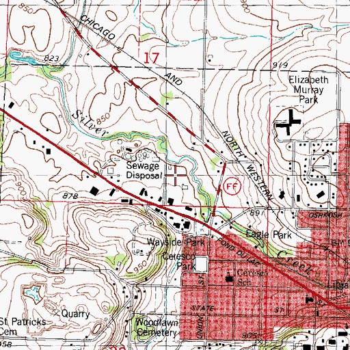 Topographic Map of Ripon Volunteer Fire Department, WI