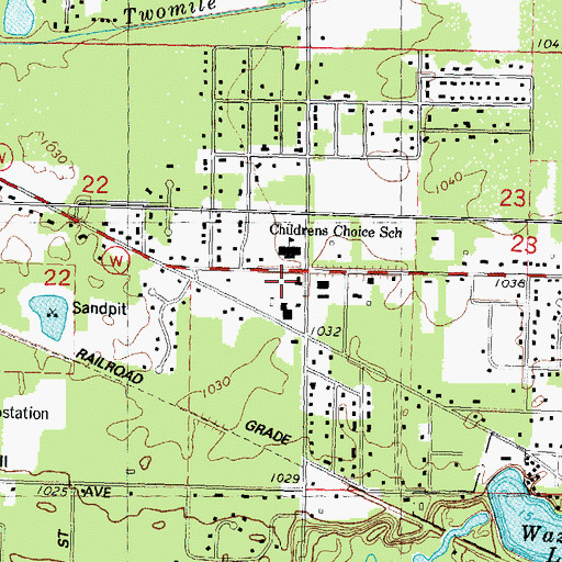Topographic Map of Grand Rapids Volunteer Fire Department, WI