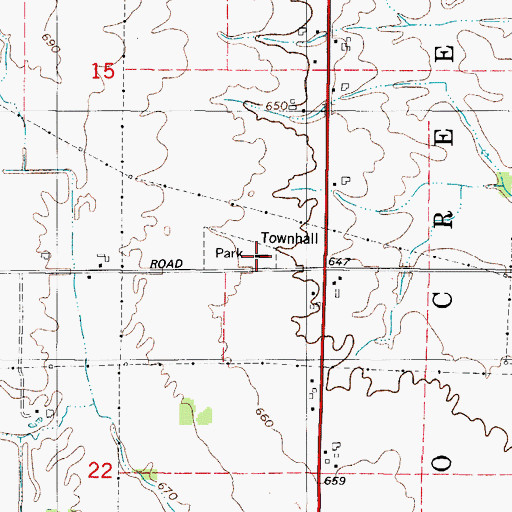 Topographic Map of Two Creeks Fire Department, WI