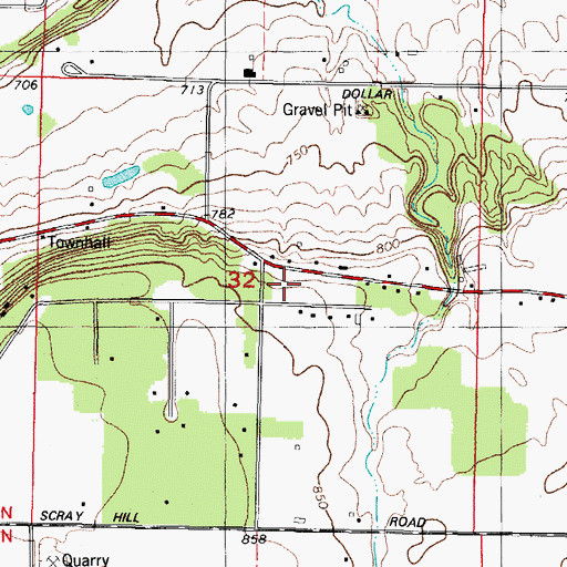 Topographic Map of Ledgeview Fire Department 1, WI