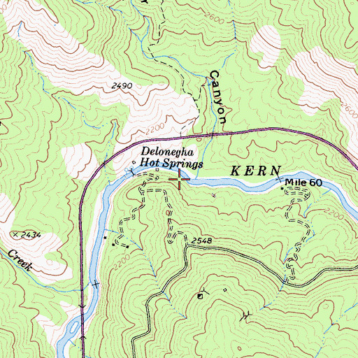 Topographic Map of Beaver Canyon, CA