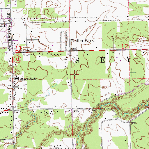 Topographic Map of Township Fire Department Station 1 Seymour, WI