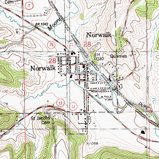 Topographic Map of Norwalk Area Fire District, WI