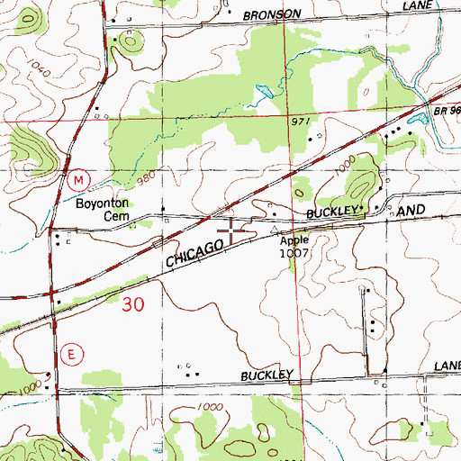 Topographic Map of Oakdale Area Fire Association La Grange Station, WI