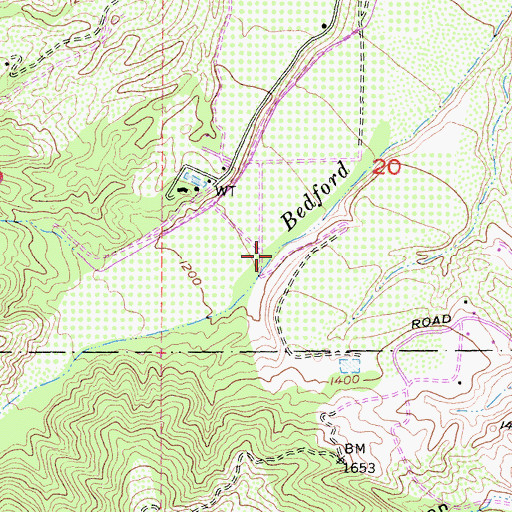 Topographic Map of Bedford Canyon, CA