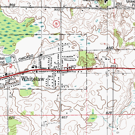 Topographic Map of Whitelaw Volunteer Fire Department, WI
