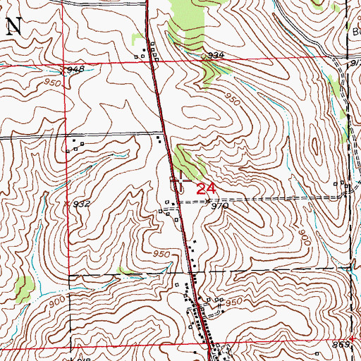 Topographic Map of Hazel Green Volunteer Fire Department, WI