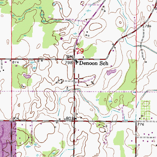 Topographic Map of Tess Corners Volunteer Fire Department Station 4, WI