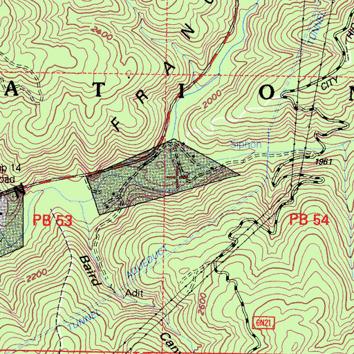 Topographic Map of Bee Canyon, CA