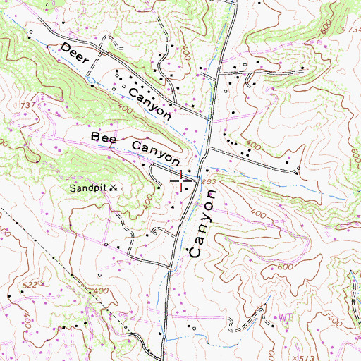 Topographic Map of Bee Canyon, CA