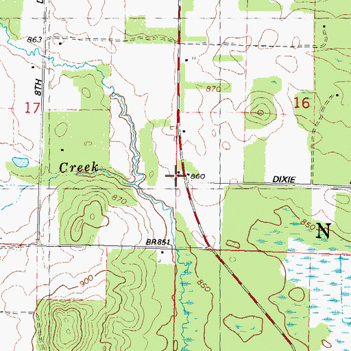 Topographic Map of Newton Volunteer Fire Department, WI